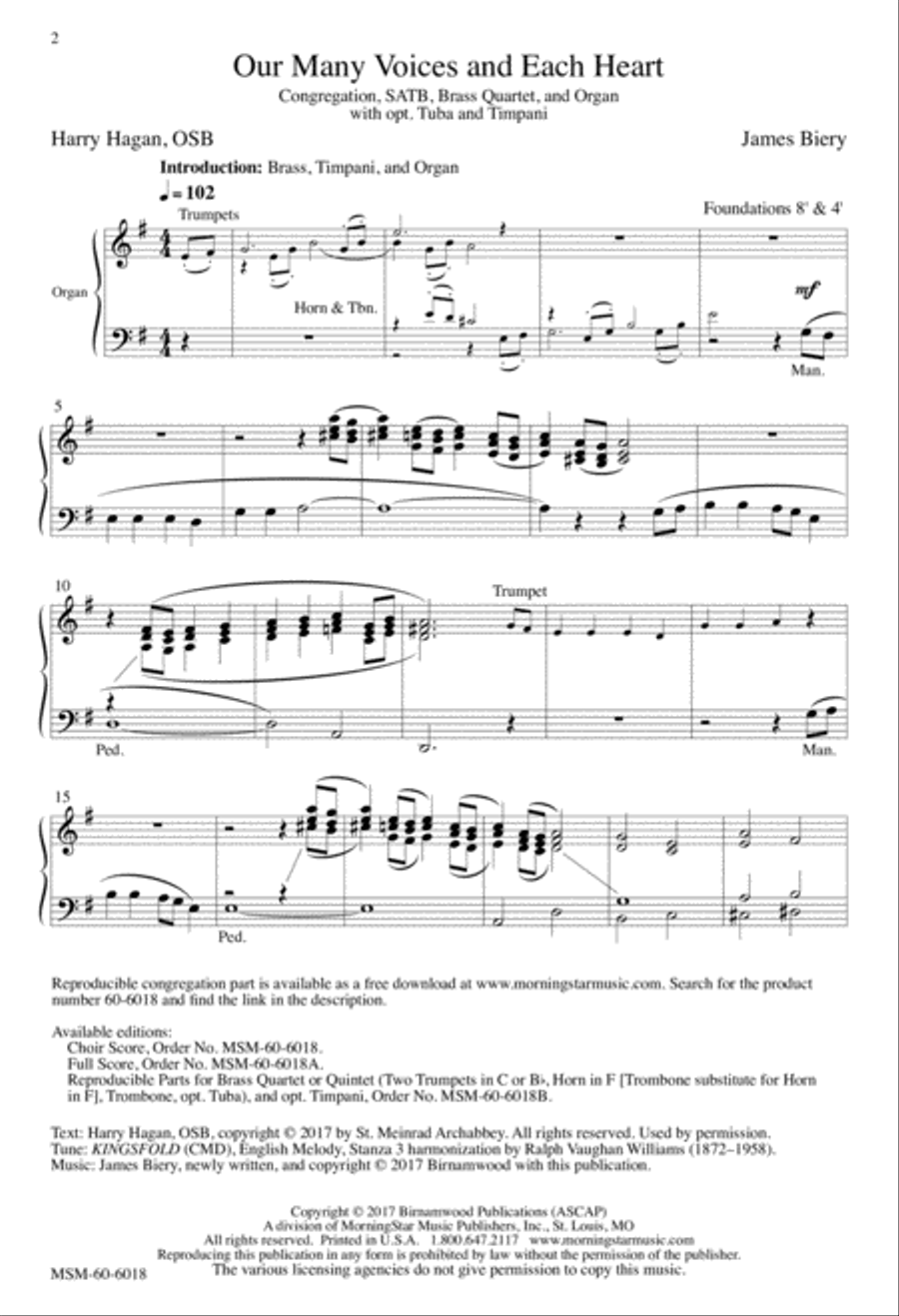 Our Many Voices and Each Heart 4-Part scores gallery preview page 2