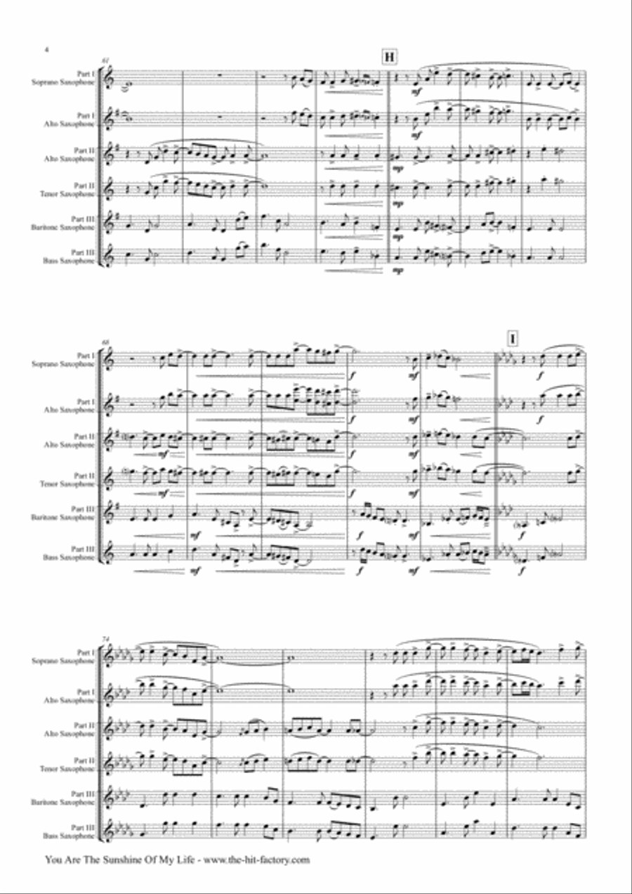 You Are The Sunshine Of My Life Woodwind Trio scores gallery preview page 4