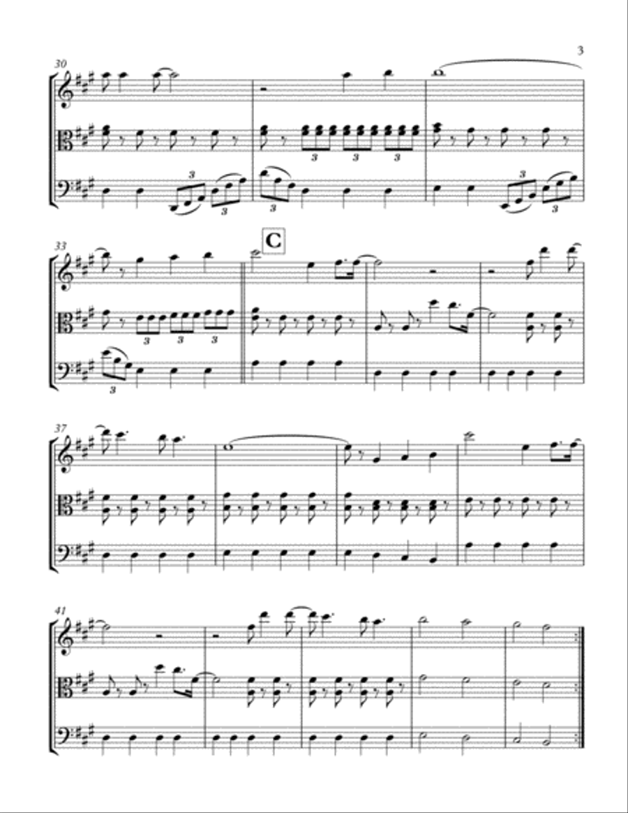 Sweet Caroline String Trio scores gallery preview page 3