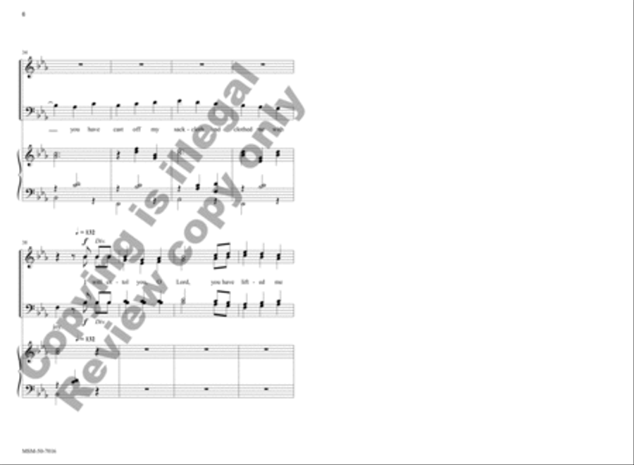 I Will Extol You, O Lord (Choral Score) image number null