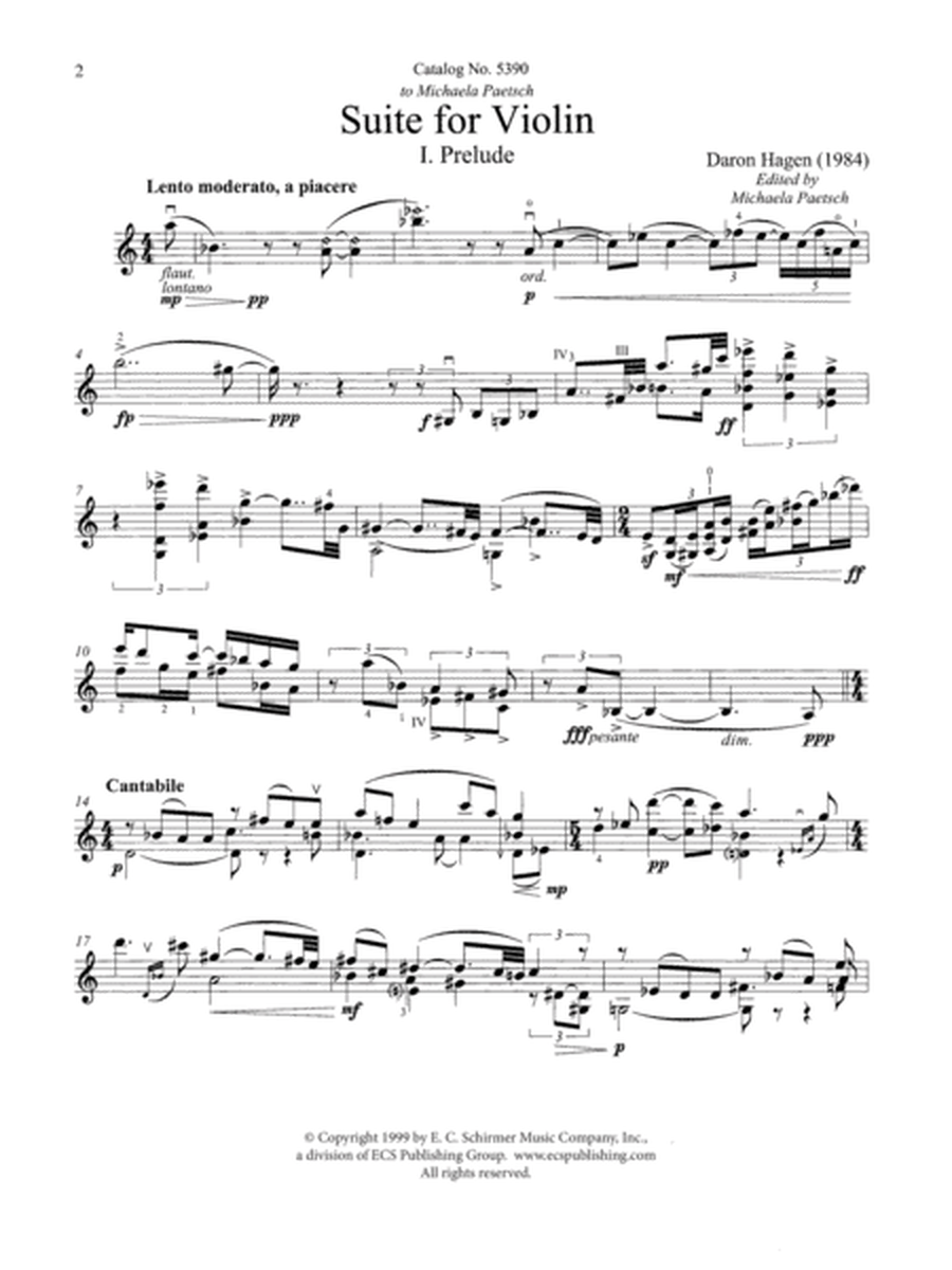 Suite for Violin (Downloadable)