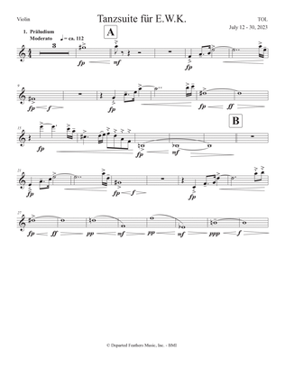 Tanzsuite für E.W.K (2023) violin part