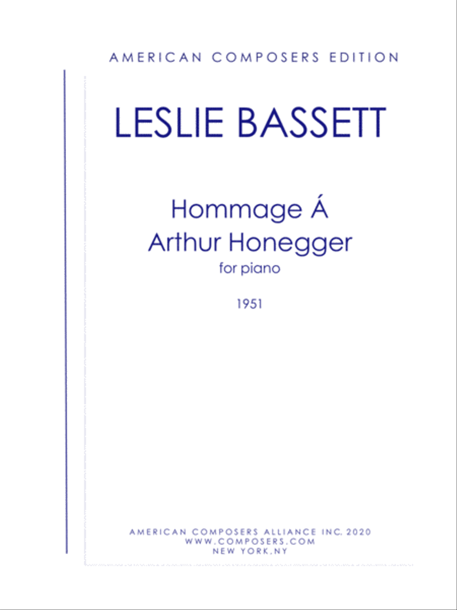 [Bassett] Hommage Á Arthur Honnegger Piano Solo scores gallery preview page 1