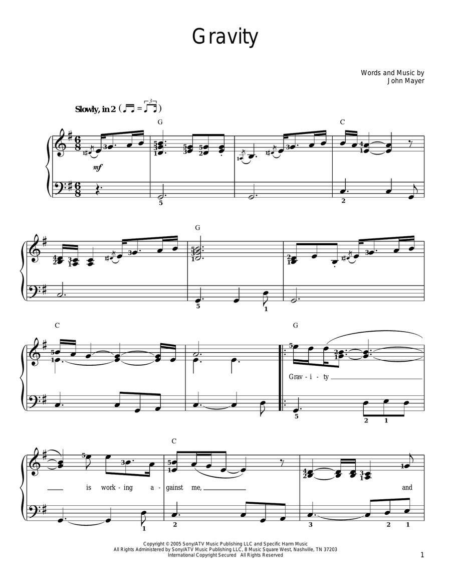 Gravity Gravity Voice scores gallery preview page 1