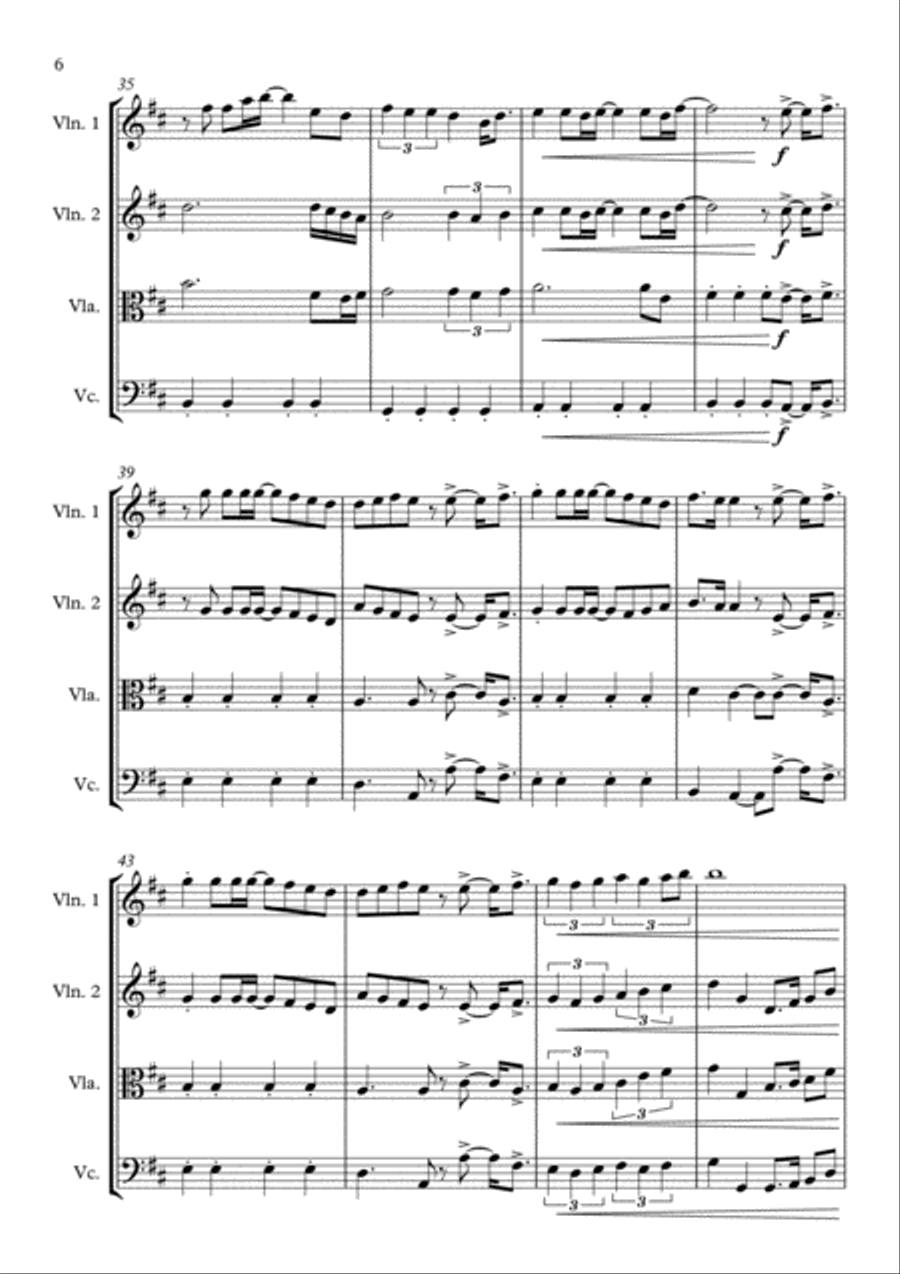 Eye Of The Tiger String Quartet scores gallery preview page 6