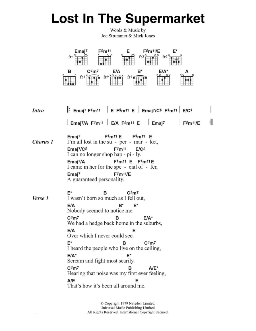 Lost In The Supermarket Lost In The Supermarket Electric Guitar scores gallery preview page 1