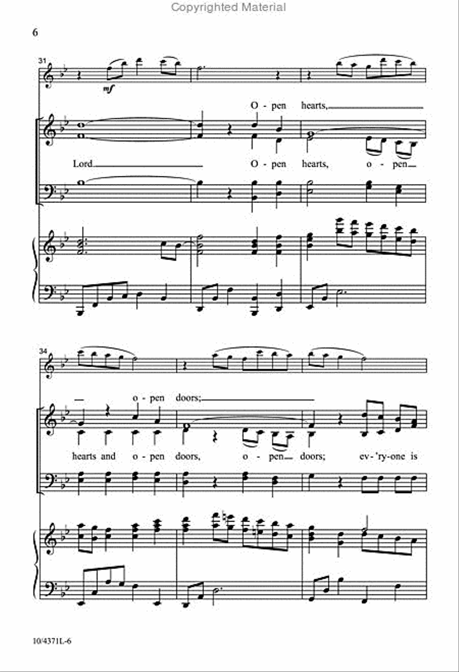 Open Hearts, Open Doors 4-Part scores gallery preview page 6