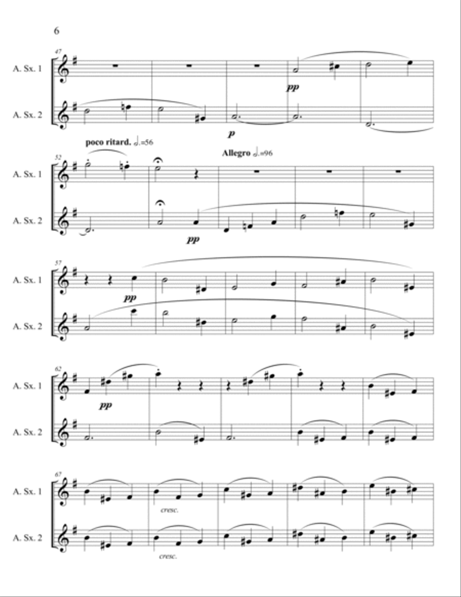 The Beethoven Duets For Saxophone Scherzo No. 5 Woodwind Quartet scores gallery preview page 6