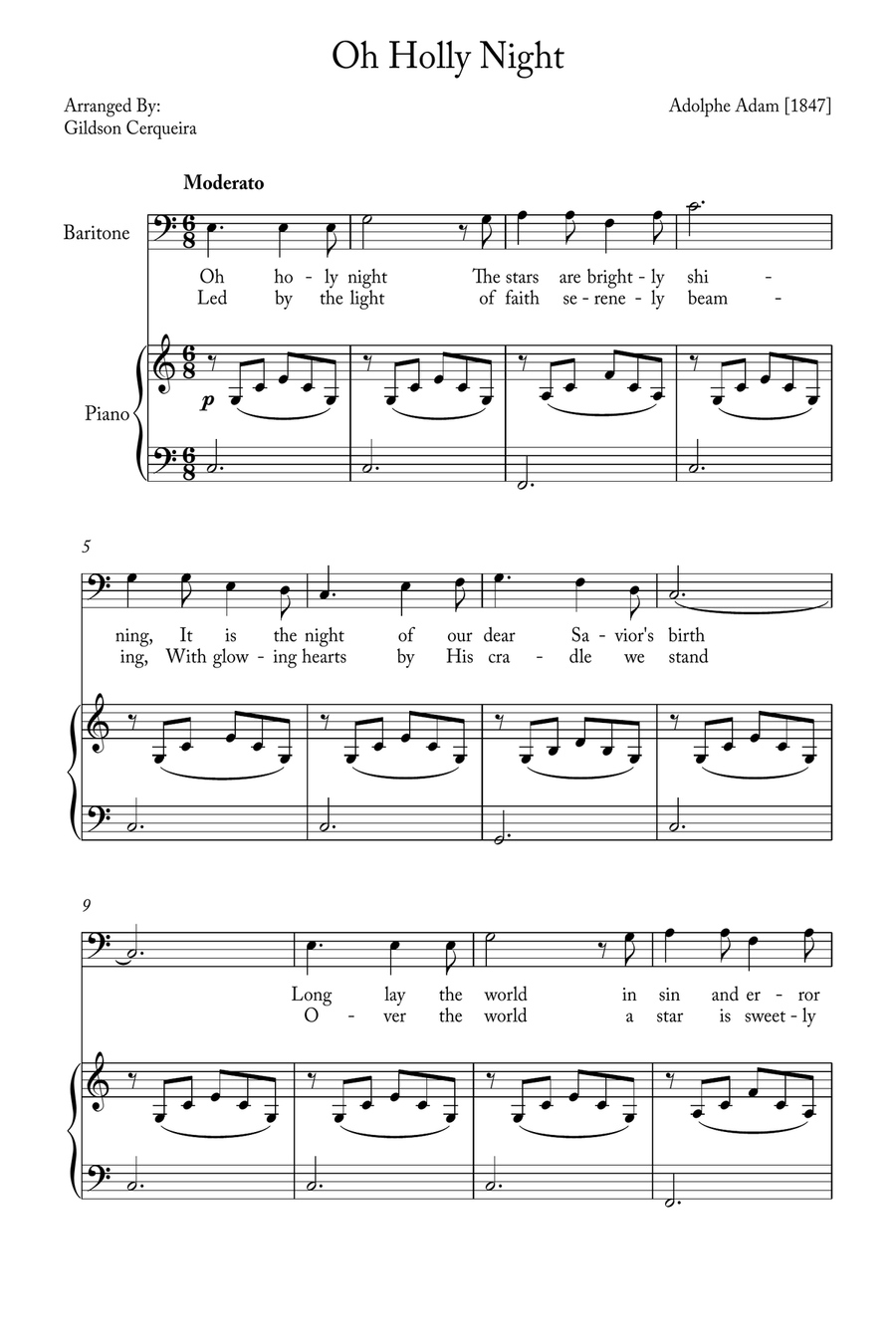 Oh Holy night Voice scores gallery preview page 1