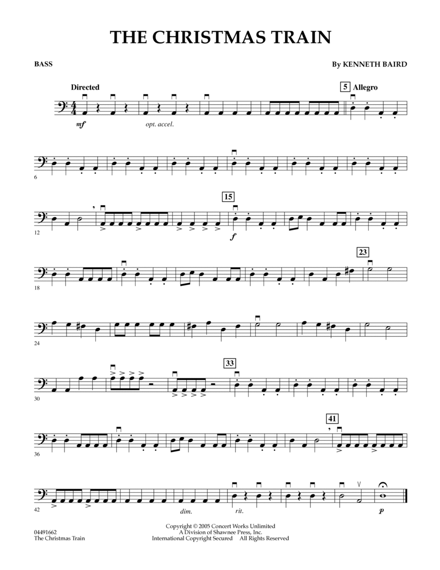 The Christmas Train - Bass Part scores gallery preview page 1