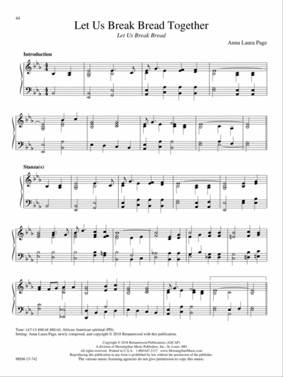 Let Us Break Bread Together Piano Solo scores gallery preview page 1