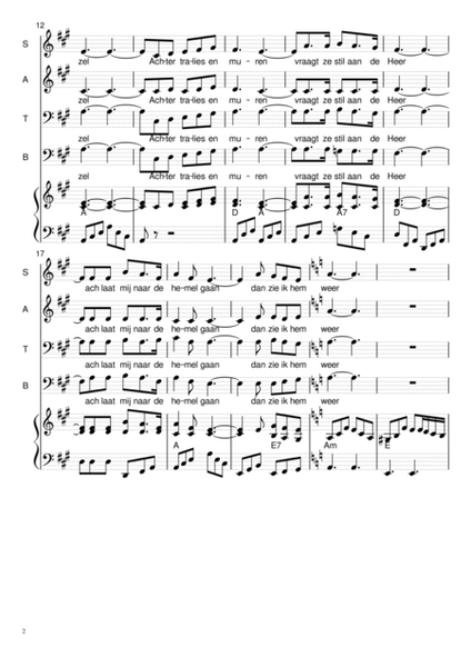 Achter tralies en muren - SATB - Mixed Choir - Full Score - Arr. Forevergreens Music image number null