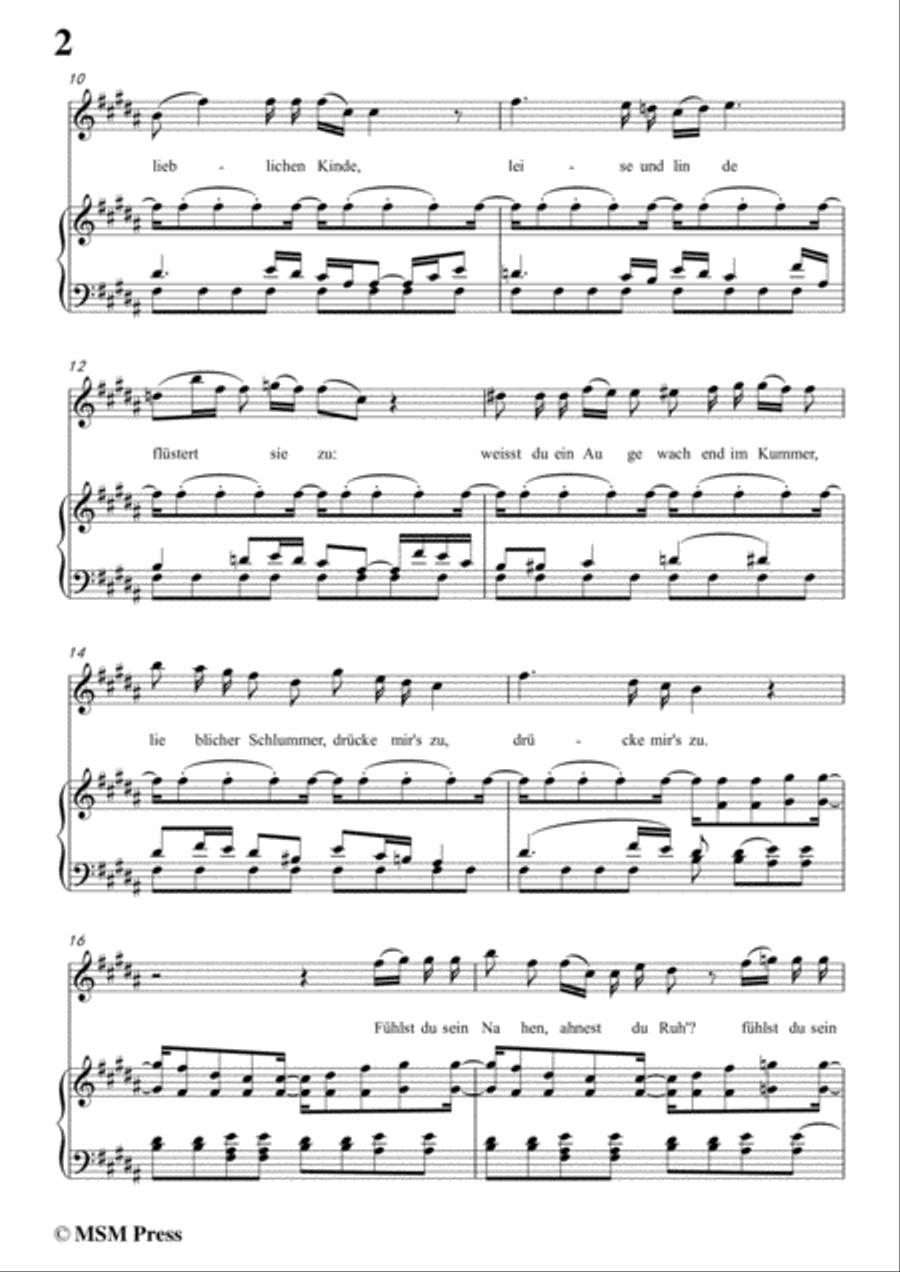 Schubert-Bertha's Lied in der Nacht(Bertha's Night Song),D.653,in B Major,for Voice&Piano Voice scores gallery preview page 4