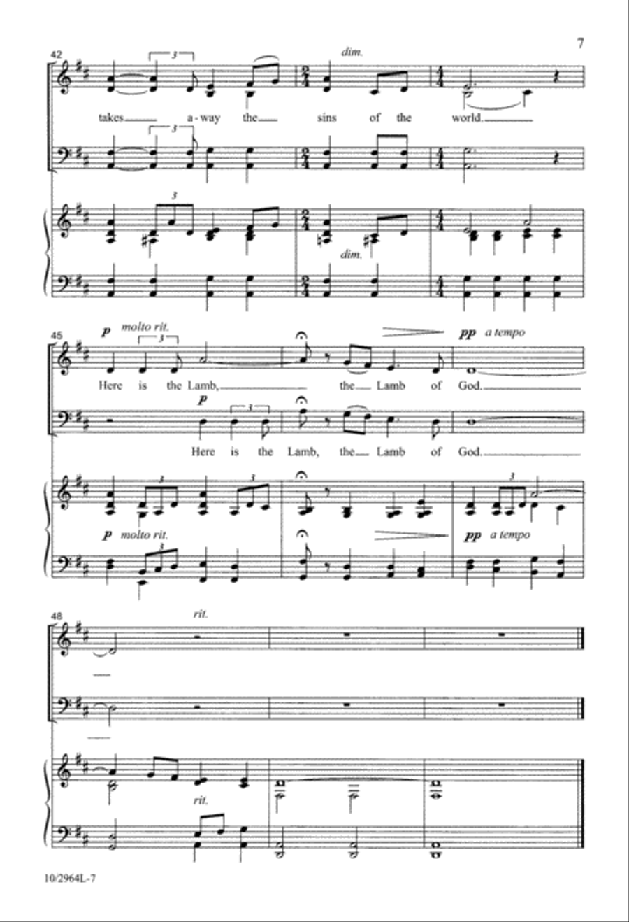 Here is the Lamb of God 4-Part scores gallery preview page 7