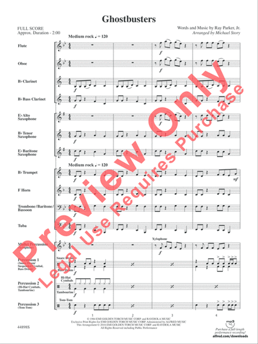 Ghostbusters (from Ghostbusters) Concert Band scores gallery preview page 15