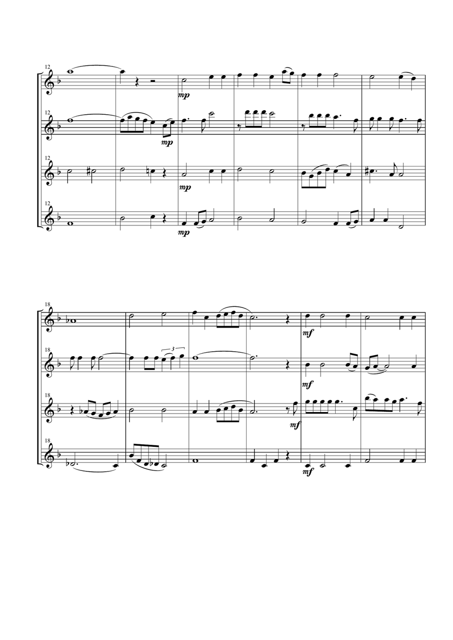 What A Wonderful World Woodwind Quartet scores gallery preview page 4
