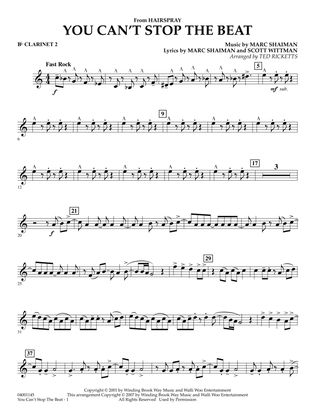 You Can't Stop The Beat (from Hairspray) (arr. Ted Ricketts) - Bb Clarinet 2