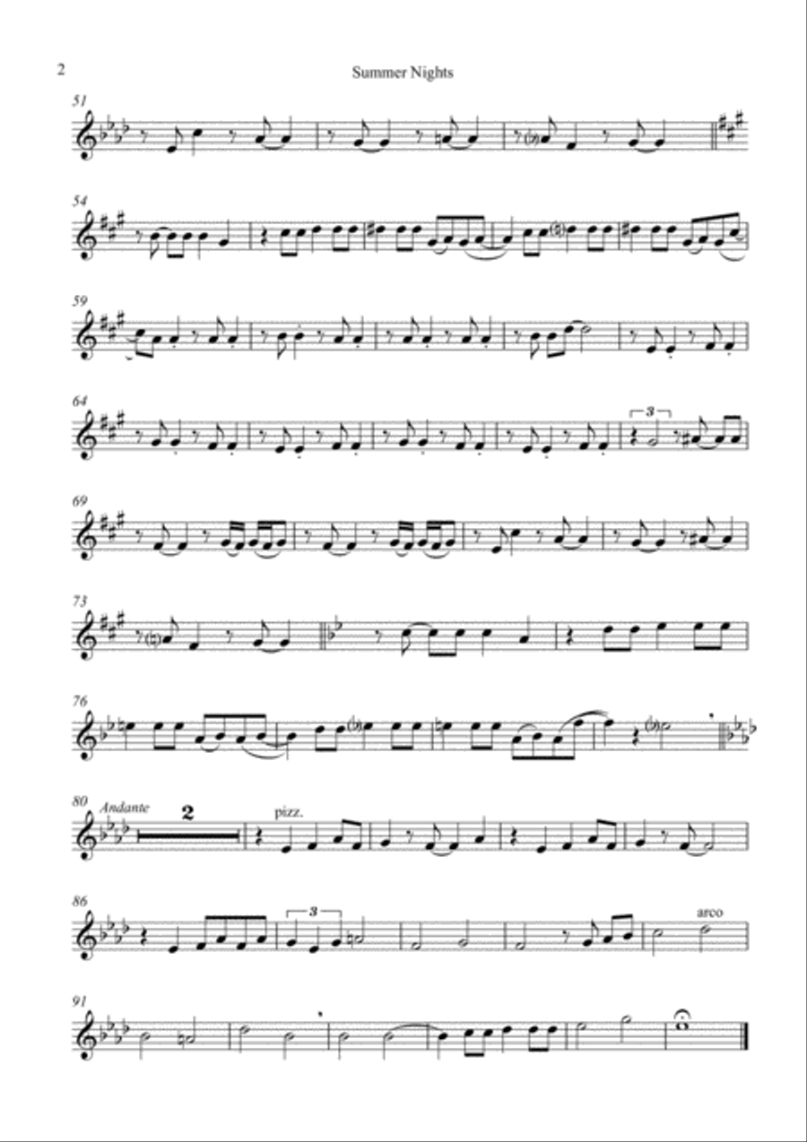 Summer Nights String Quartet scores gallery preview page 5