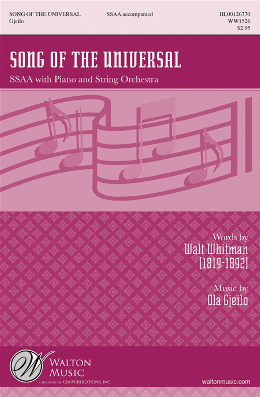 Song of the Universal (SSAA - Vocal Score) SSAA scores gallery preview page 1