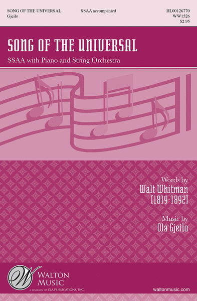 Song of the Universal (SSAA - Vocal Score) image number null
