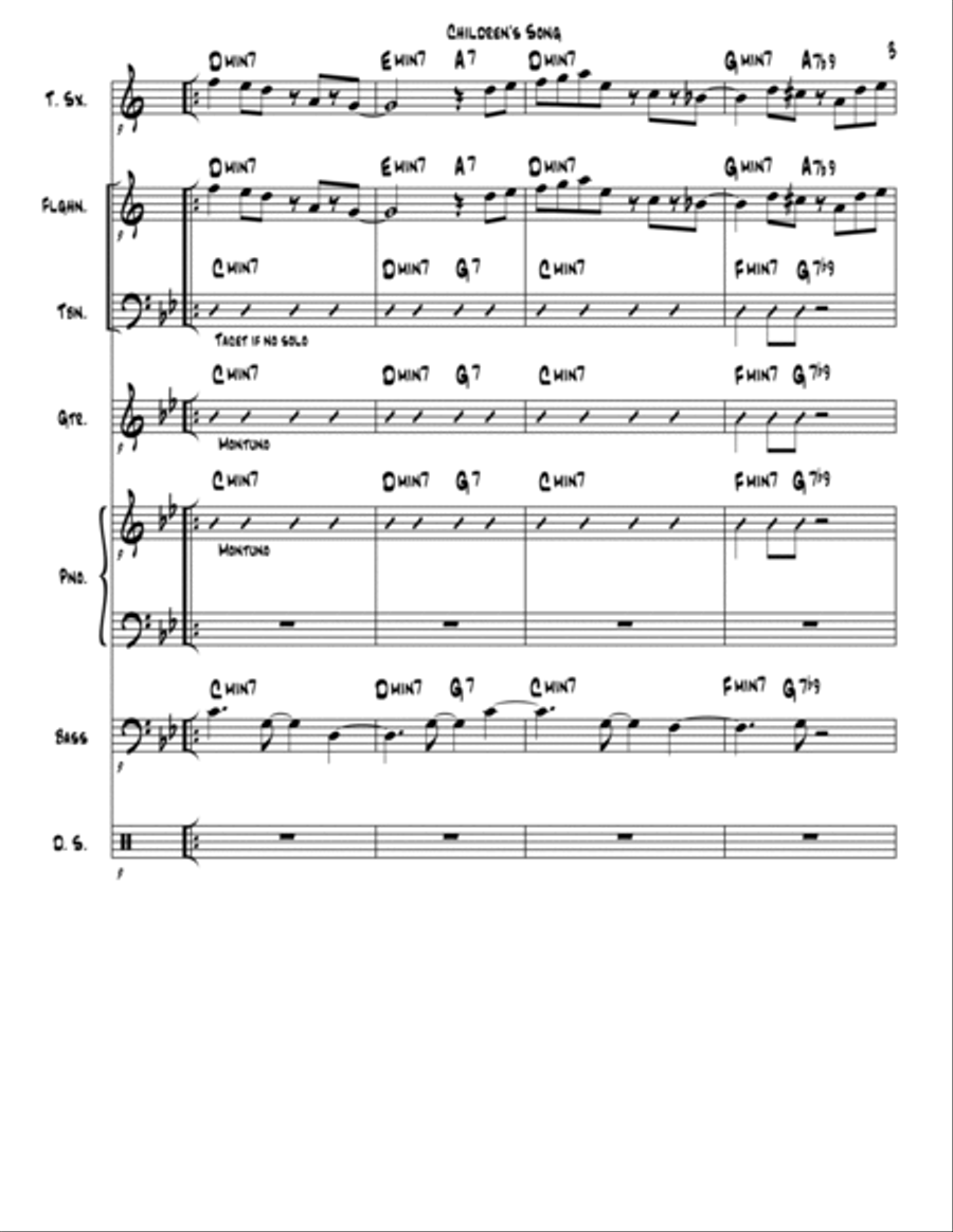 Children's Song Jazz Ensemble scores gallery preview page 4
