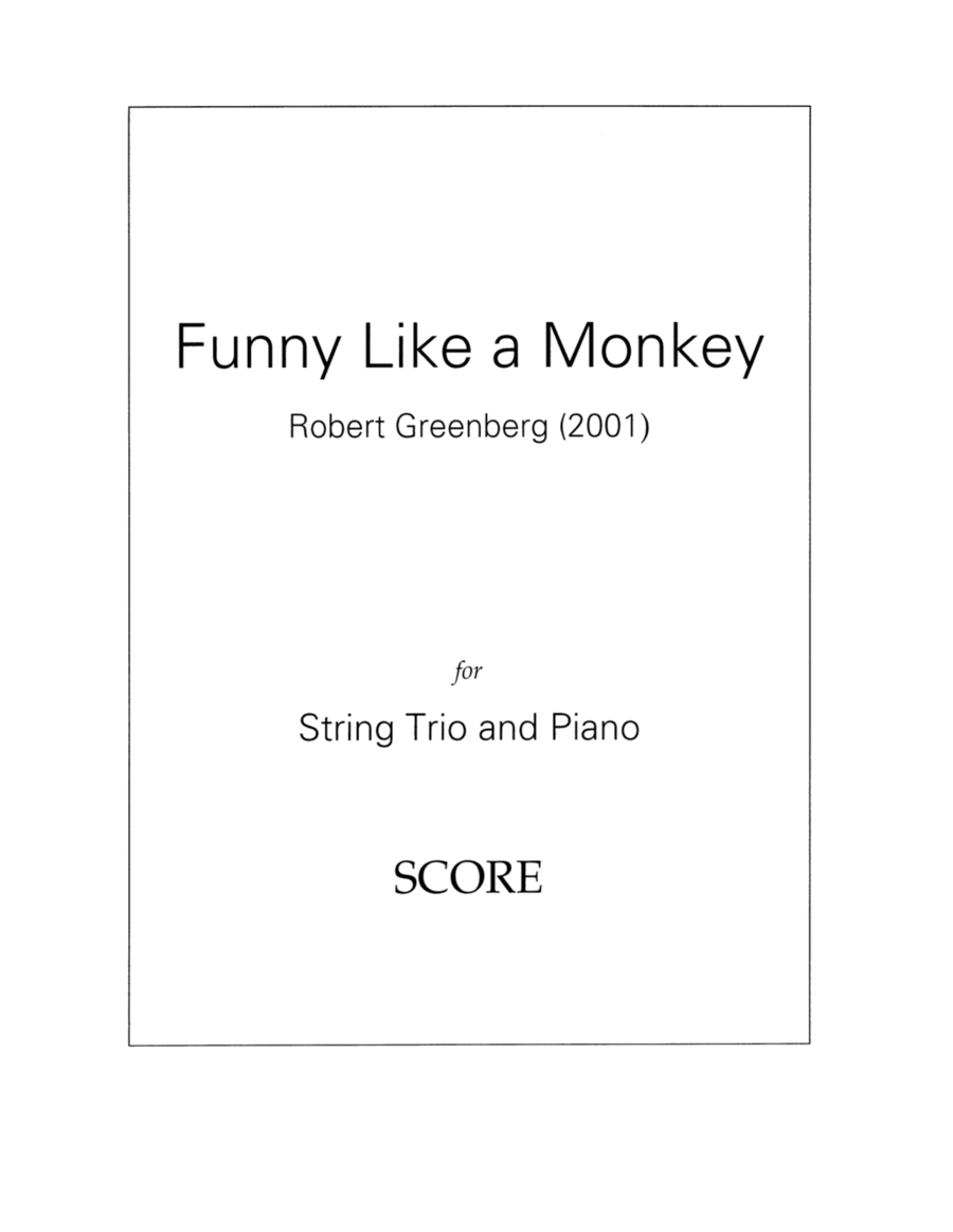 Funny Like a Monkey for piano quartet Piano Quartet scores gallery preview page 1
