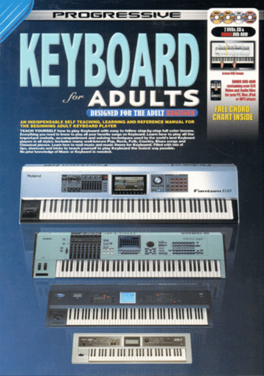 Progressive Keyboard for Adults Book/CD/2DVDs plus Bonus DVD-Rom