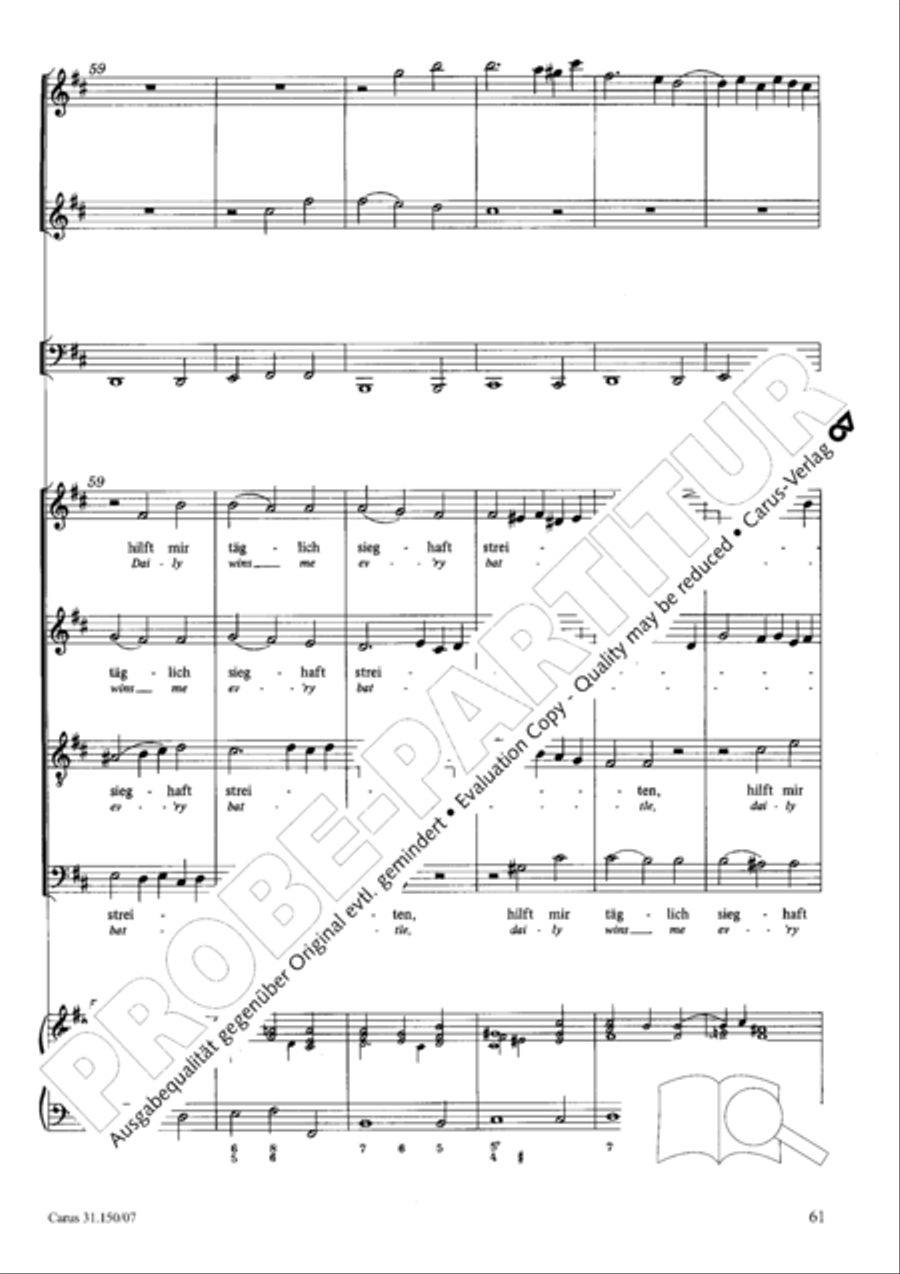 O my Lord, I long for thee (Nach dir, Herr, verlanget mich) 4-Part scores gallery preview page 62