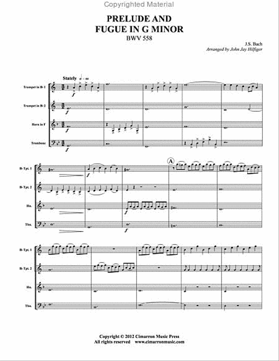 Prelude and Fugue in G Minor, BWV 558 Horn scores gallery preview page 2