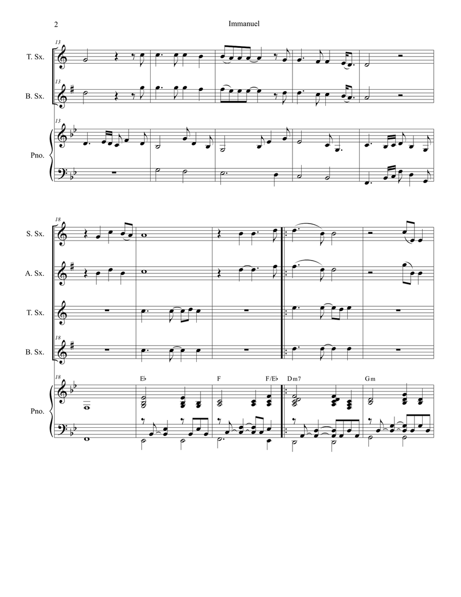 Immanuel Saxophone Quartet scores gallery preview page 2