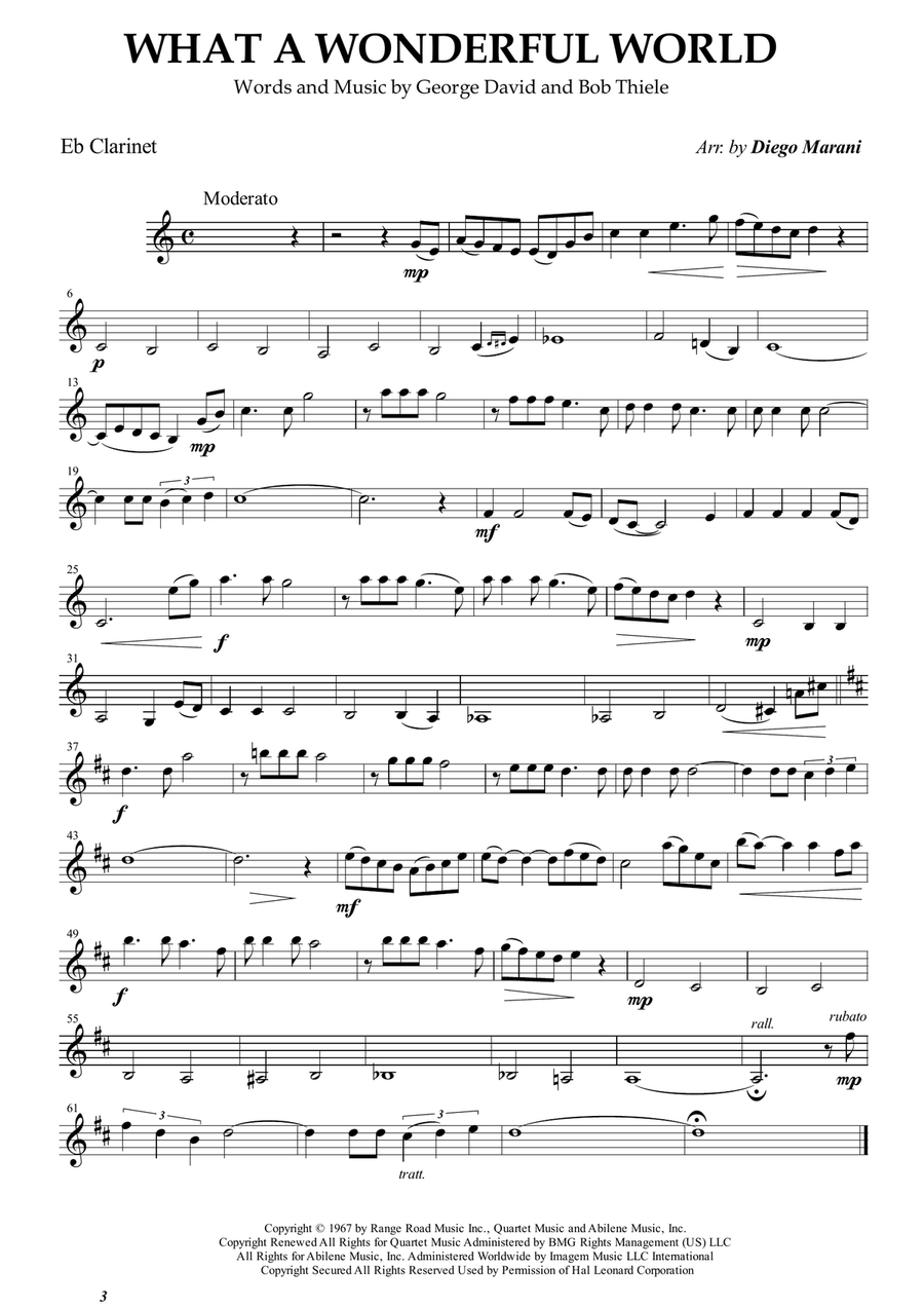 What A Wonderful World Woodwind Quartet scores gallery preview page 2