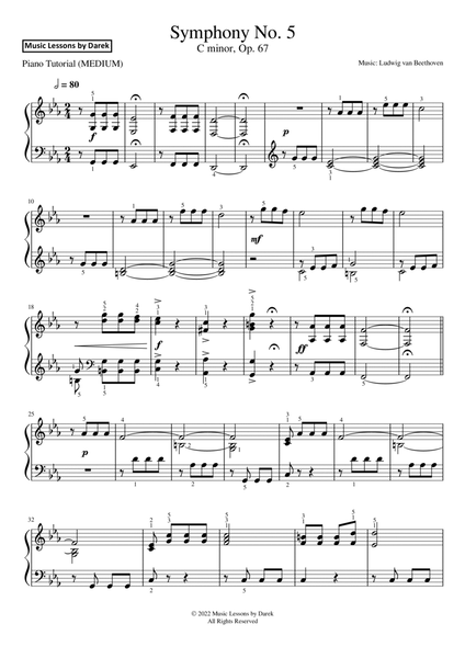 Symphony No. 5 (MEDIUM PIANO) C minor, Op. 67 [Ludwig van Beethoven] image number null