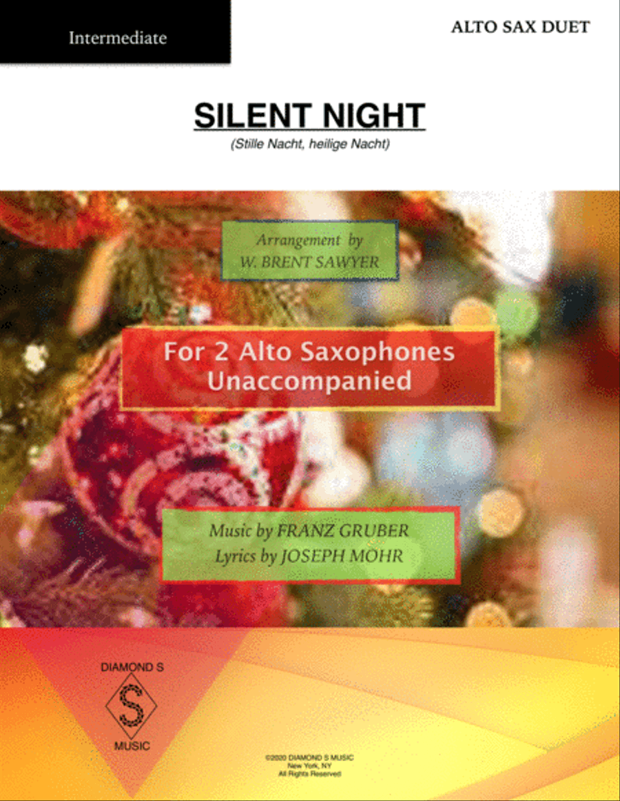 SILENT NIGHT (Stille Nacht) for ALTO SAX DUET Woodwind Duet scores gallery preview page 1