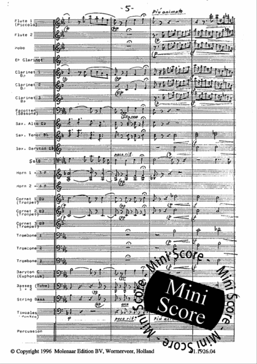Avant de Quitter Ces Lieux Concert Band scores gallery preview page 9