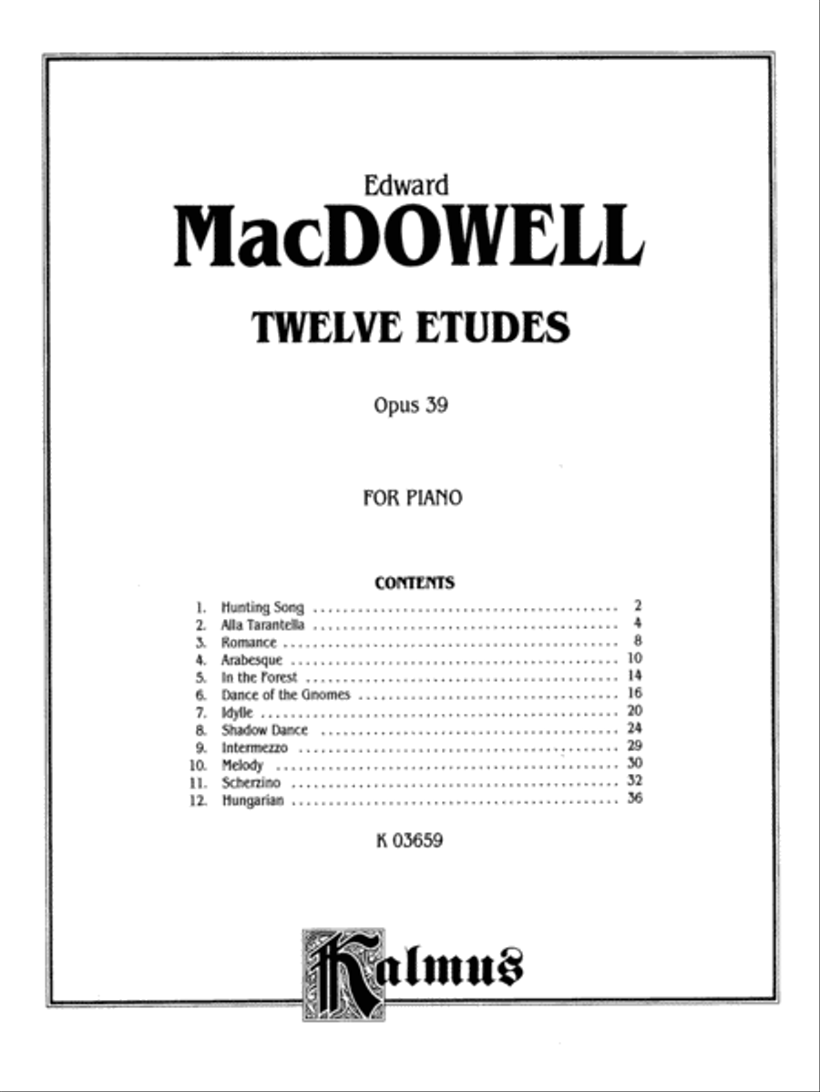 Twelve Etudes, Op. 39