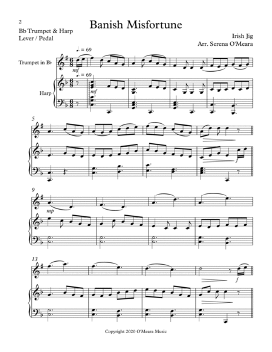 Banish Misfortune for Bb Trumpet & Harp image number null