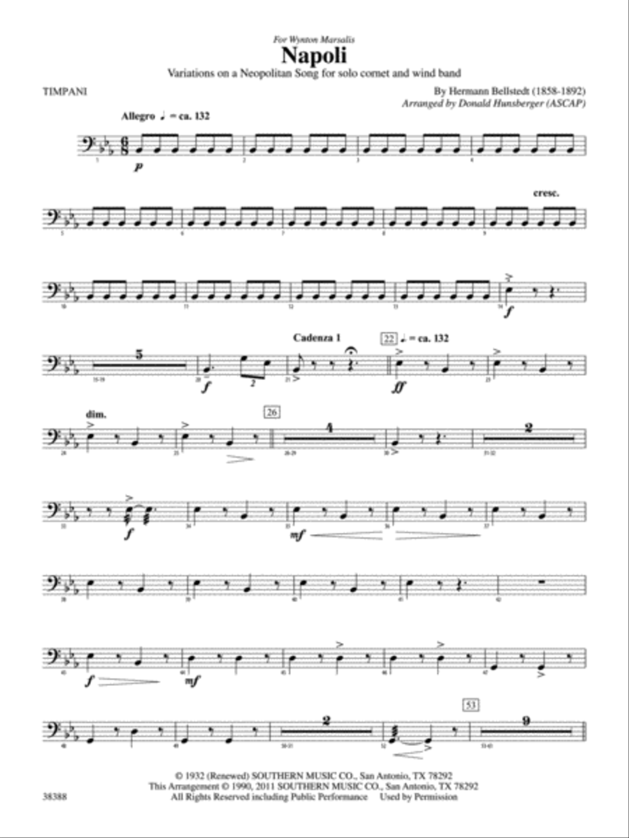 Napoli: Timpani Concert Band scores gallery preview page 1