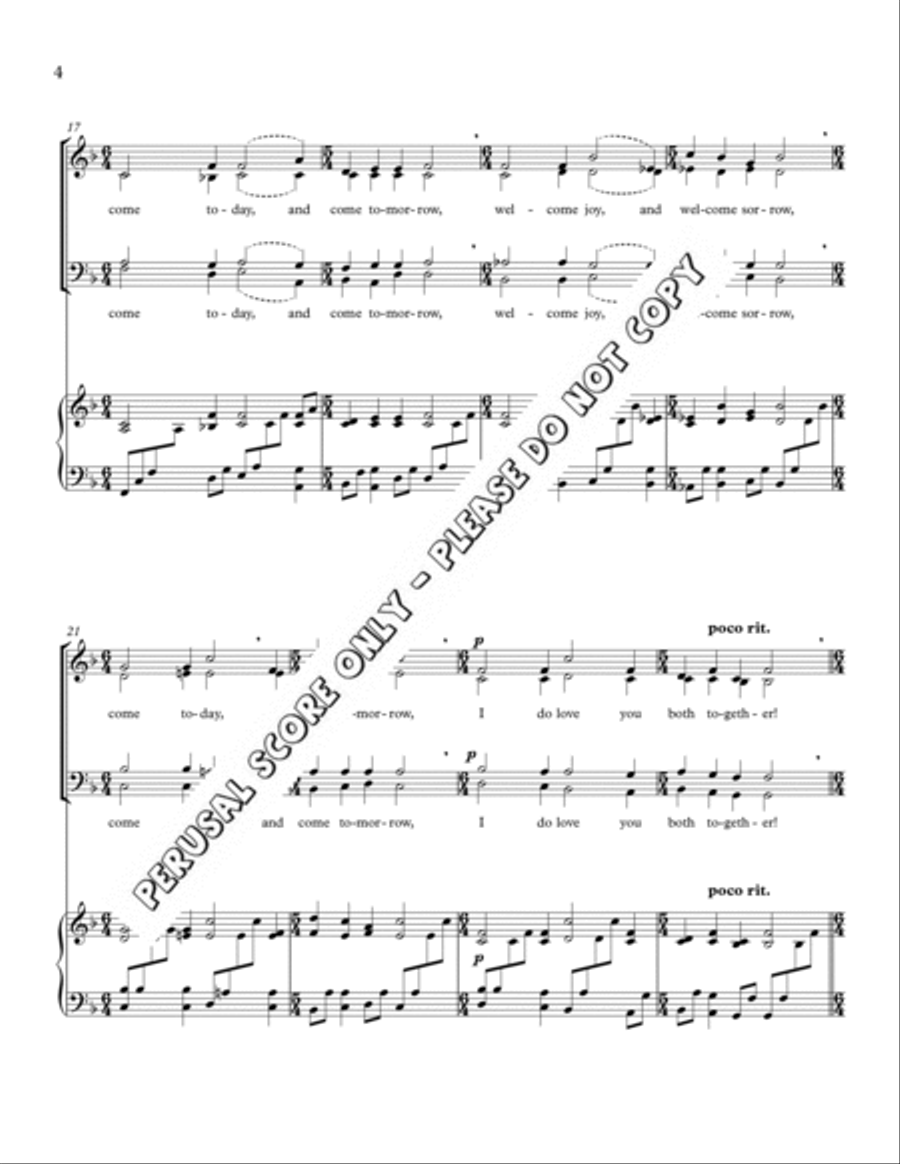 Welcome Joy , And Sorrow 4-Part scores gallery preview page 4