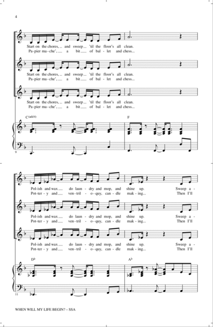When Will My Life Begin? (from Tangled) (arr. Mac Huff) SSA scores gallery preview page 2