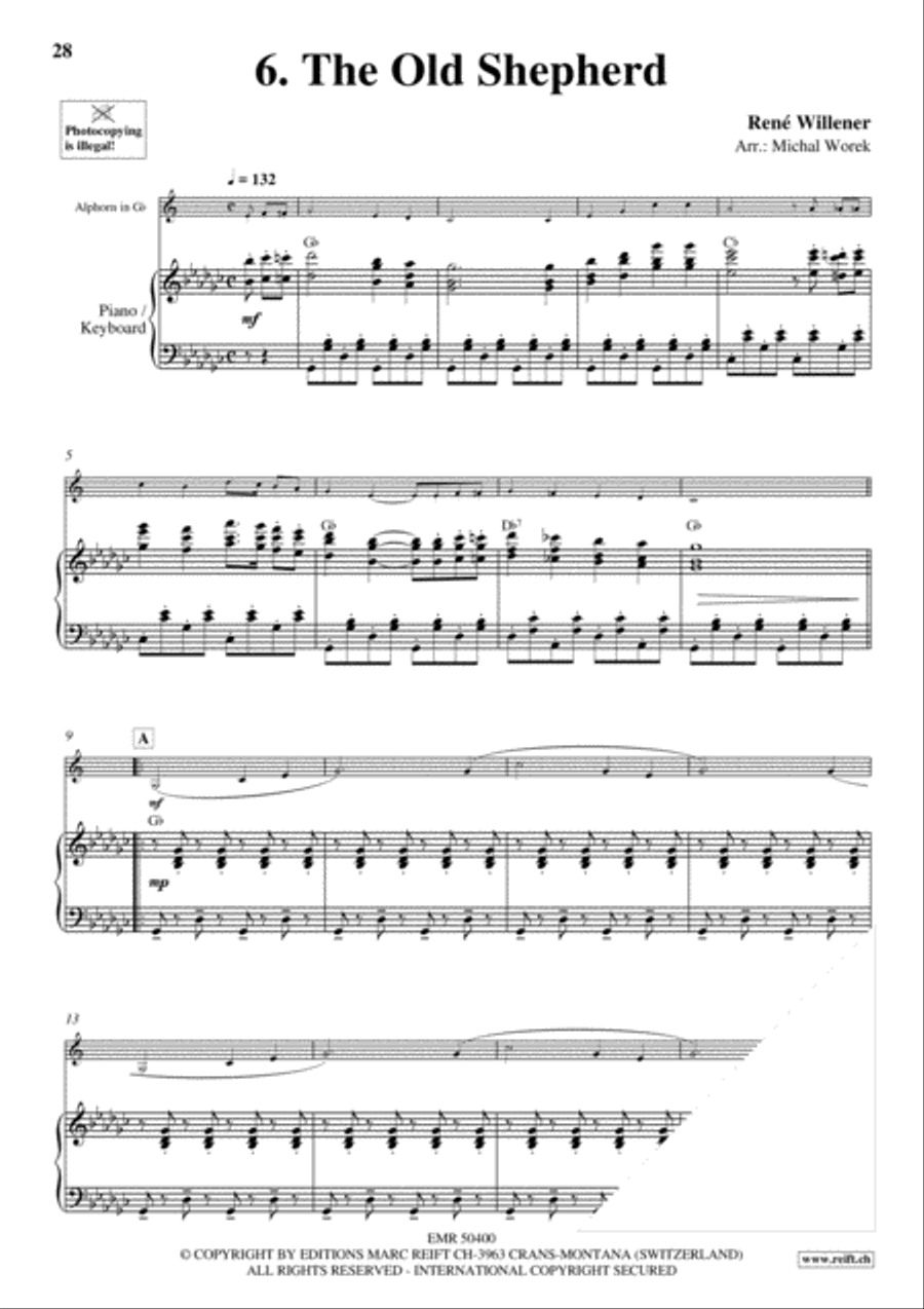 20 Alphorn Solos Volume 2 Piano Accompaniment scores gallery preview page 8