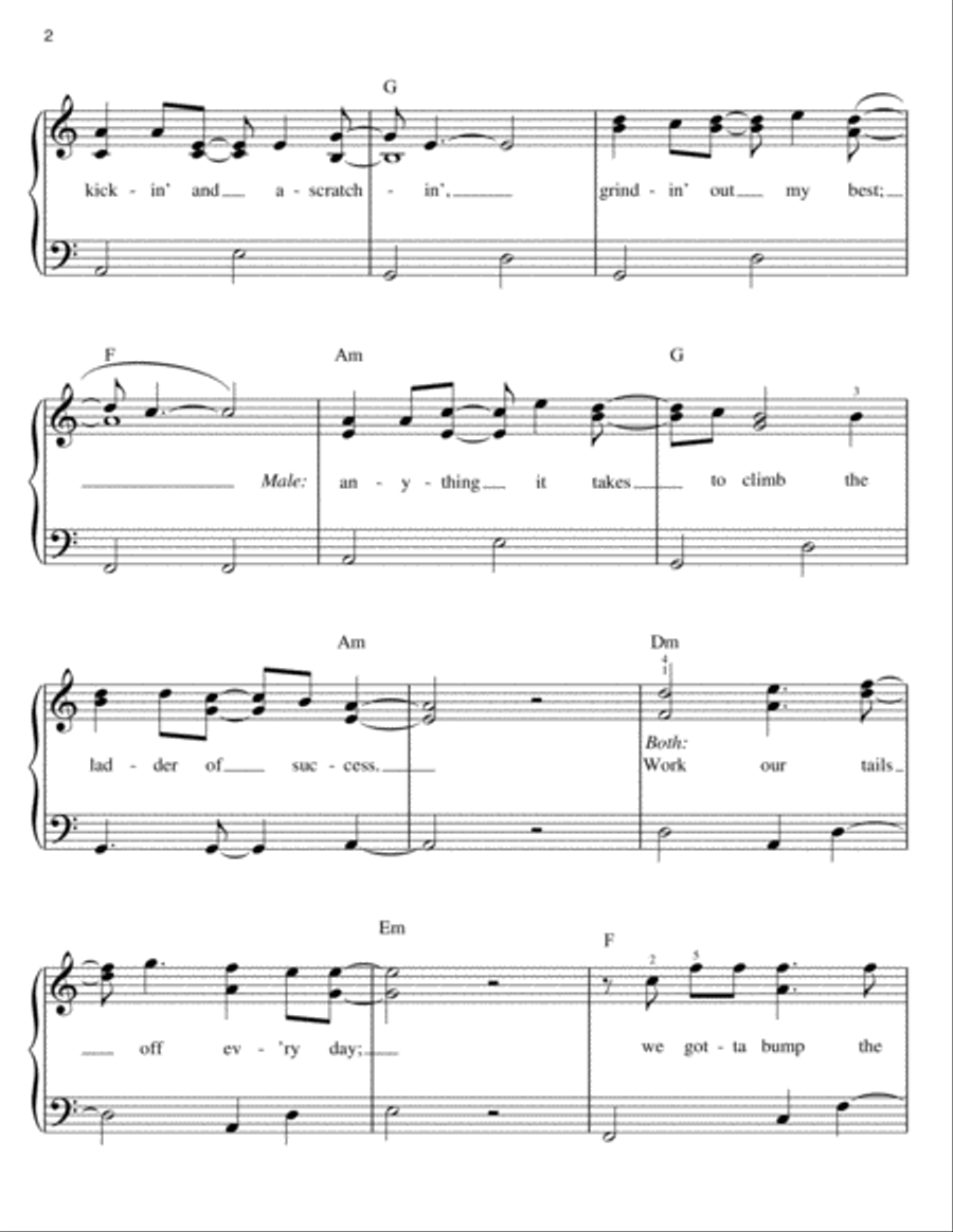 Bop To The Top (from High School Musical) Easy Piano scores gallery preview page 2
