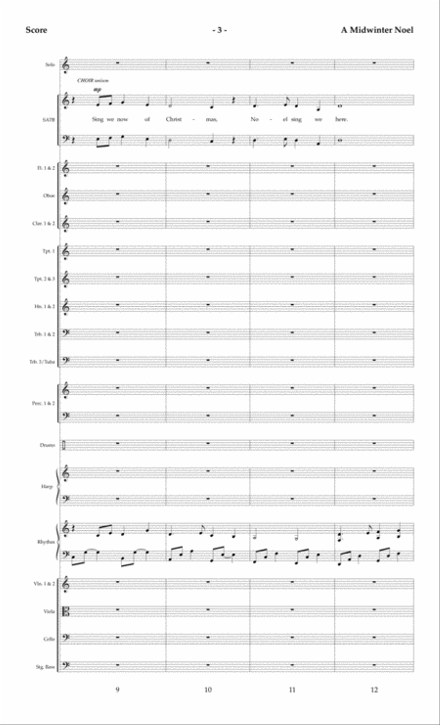 A Midwinter Noel - Orchestral Score and Parts Choir scores gallery preview page 6