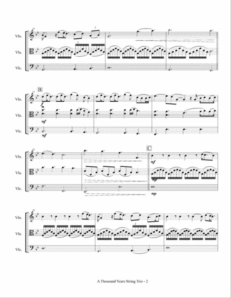 A Thousand Years String Trio scores gallery preview page 3