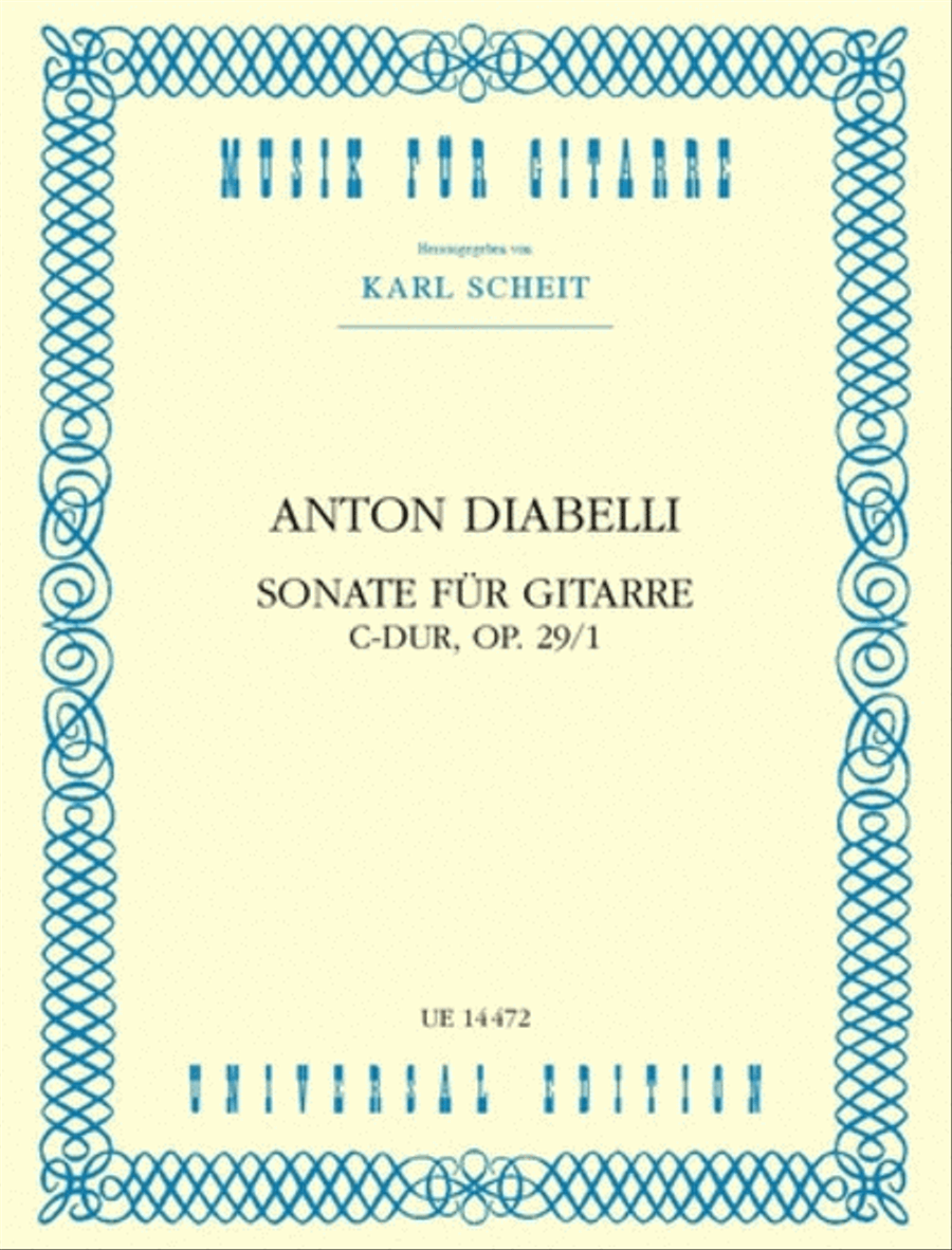 Guitar Sonata, Op. 29/1, C Maj Classical Guitar scores gallery preview page 1