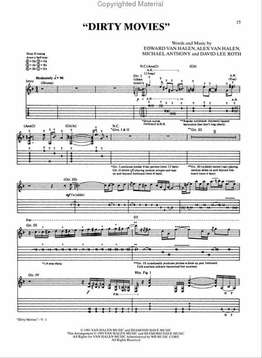 Van Halen – Fair Warning Electric Guitar scores gallery preview page 4