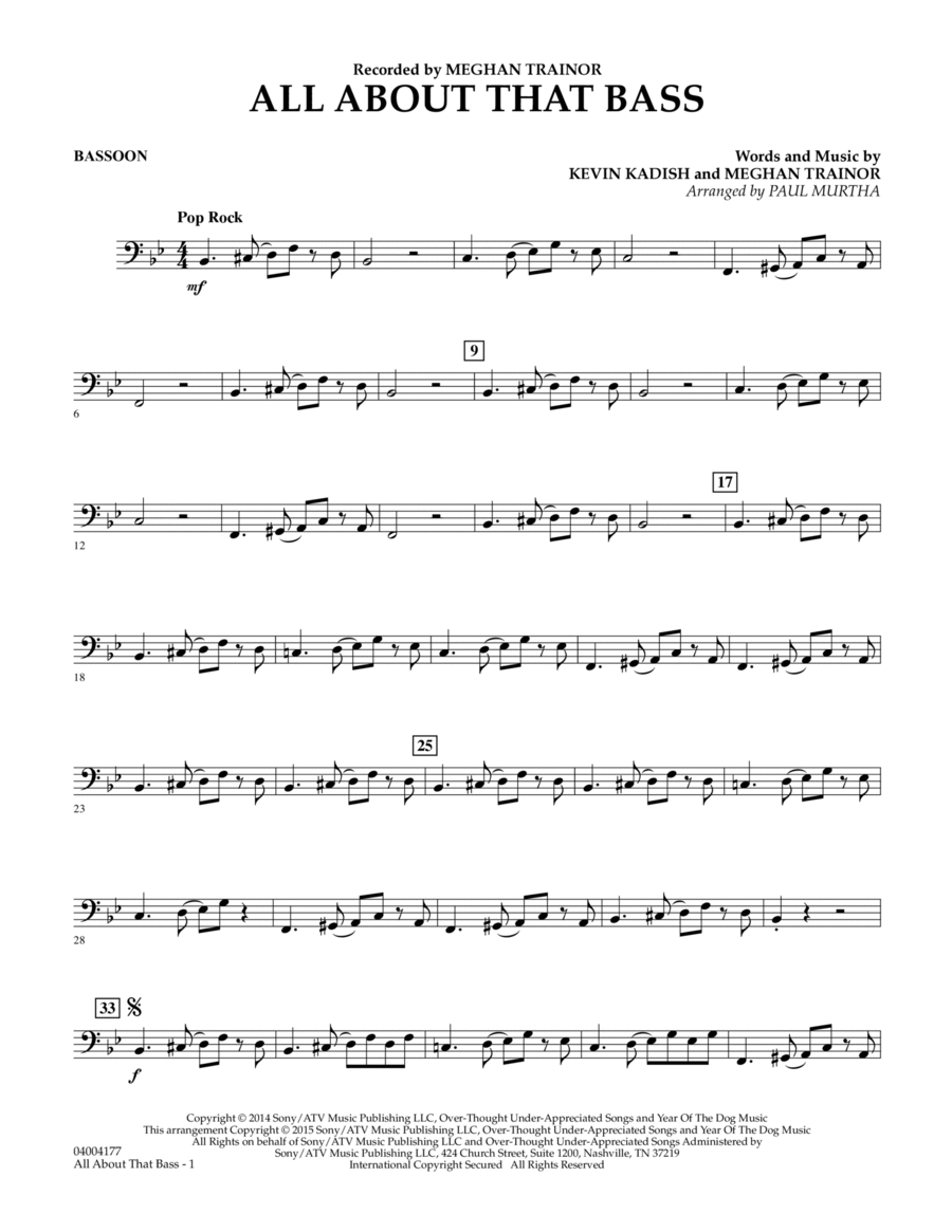All About That Bass - Bassoon Concert Band scores gallery preview page 1