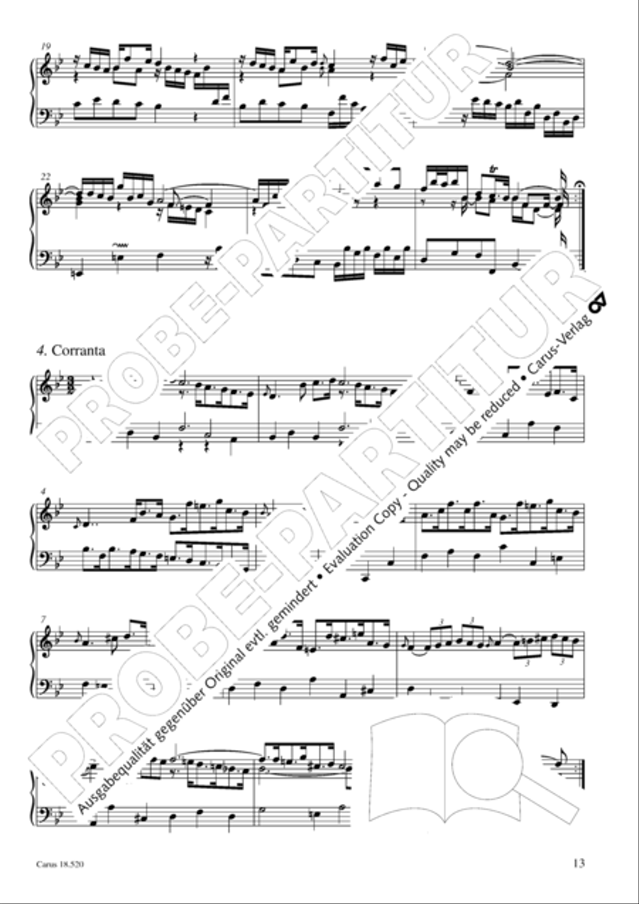 Partita in B flat Major Harpsichord scores gallery preview page 14