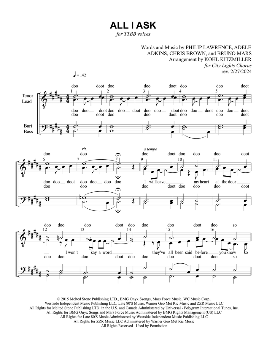 All I Ask TTBB scores gallery preview page 2