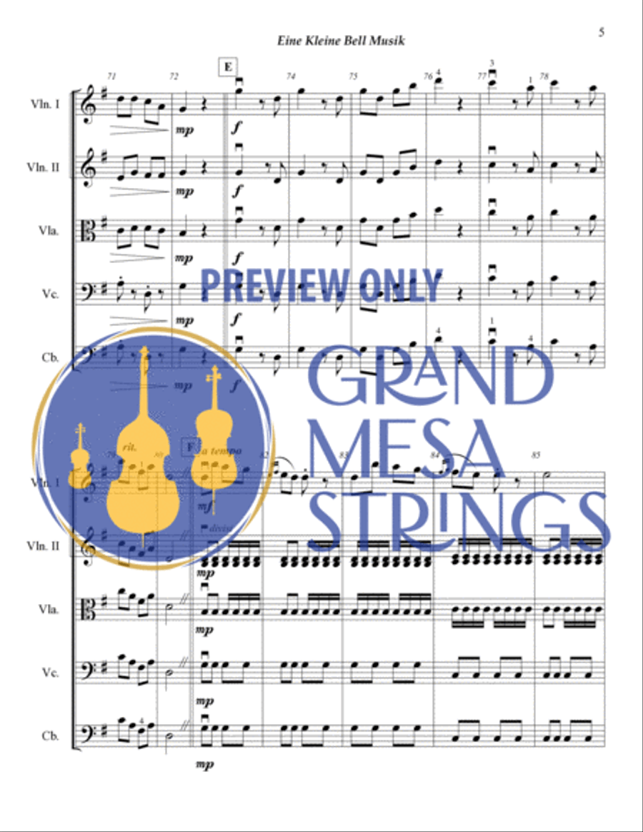 Eine Kleine Bell Musik String Orchestra scores gallery preview page 6