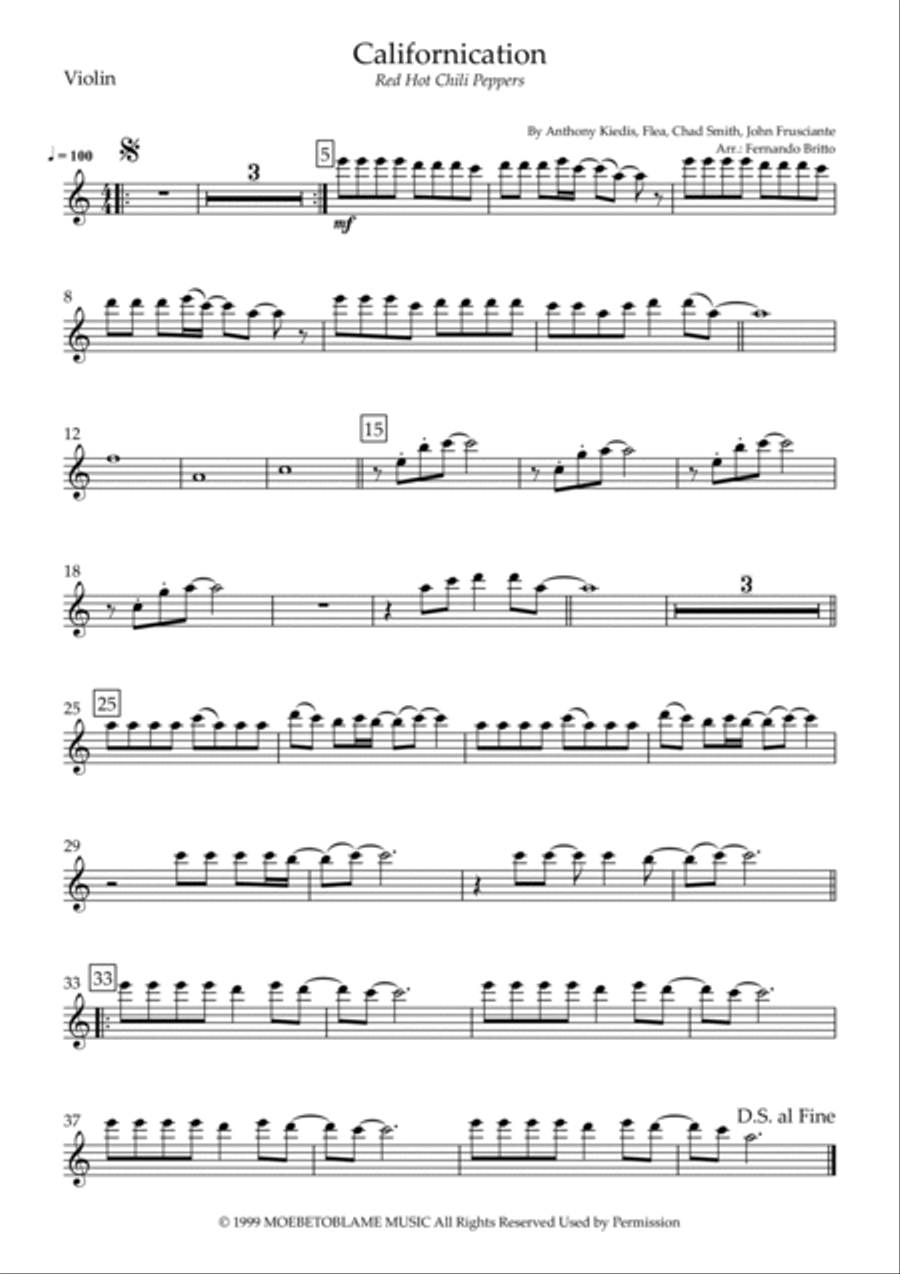 Californication Californication Piano Trio scores gallery preview page 4